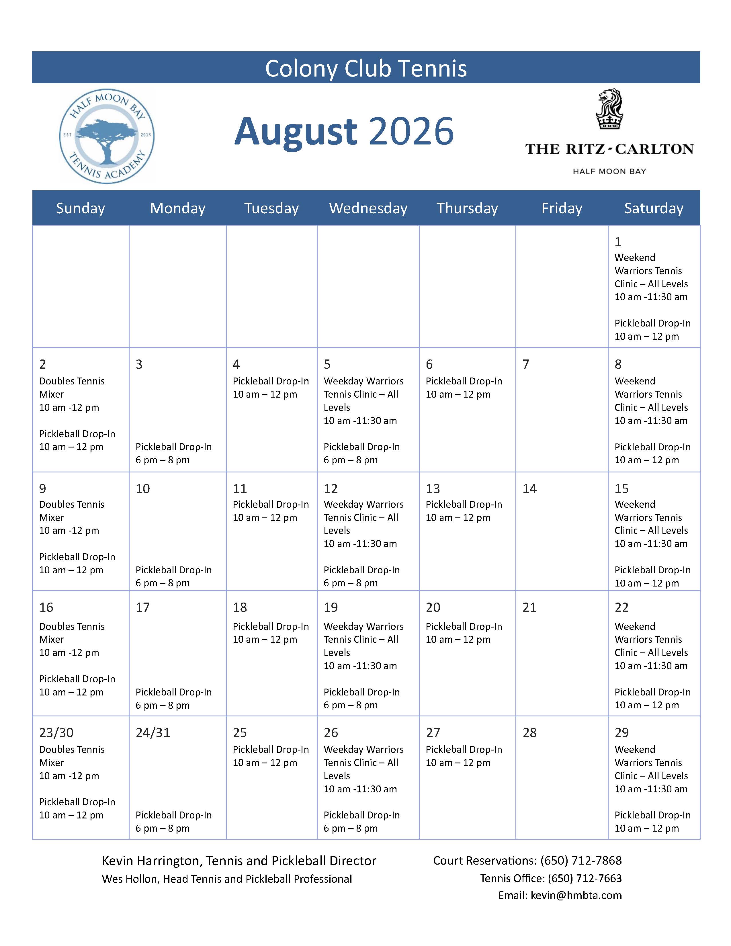 monthly calendar