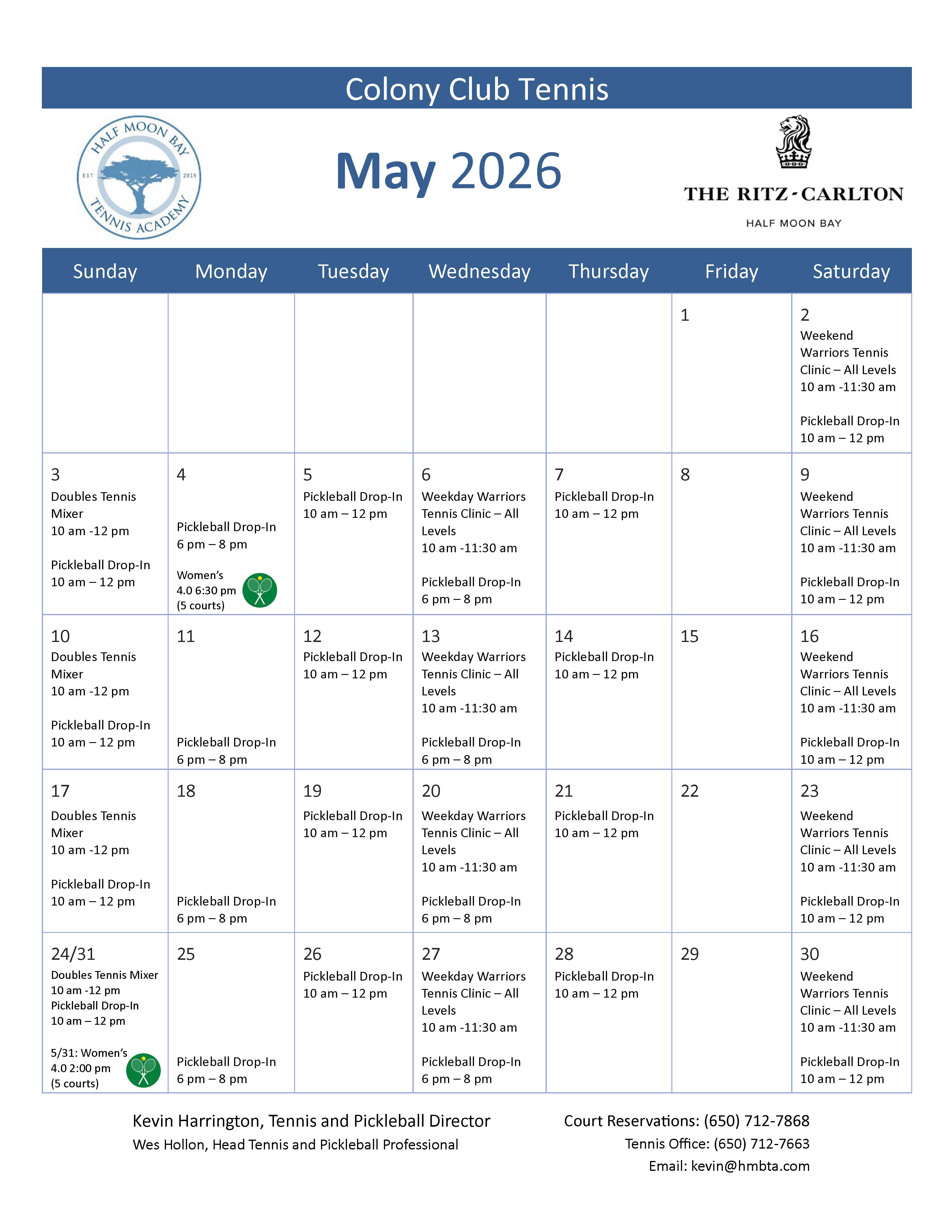 monthly calendar