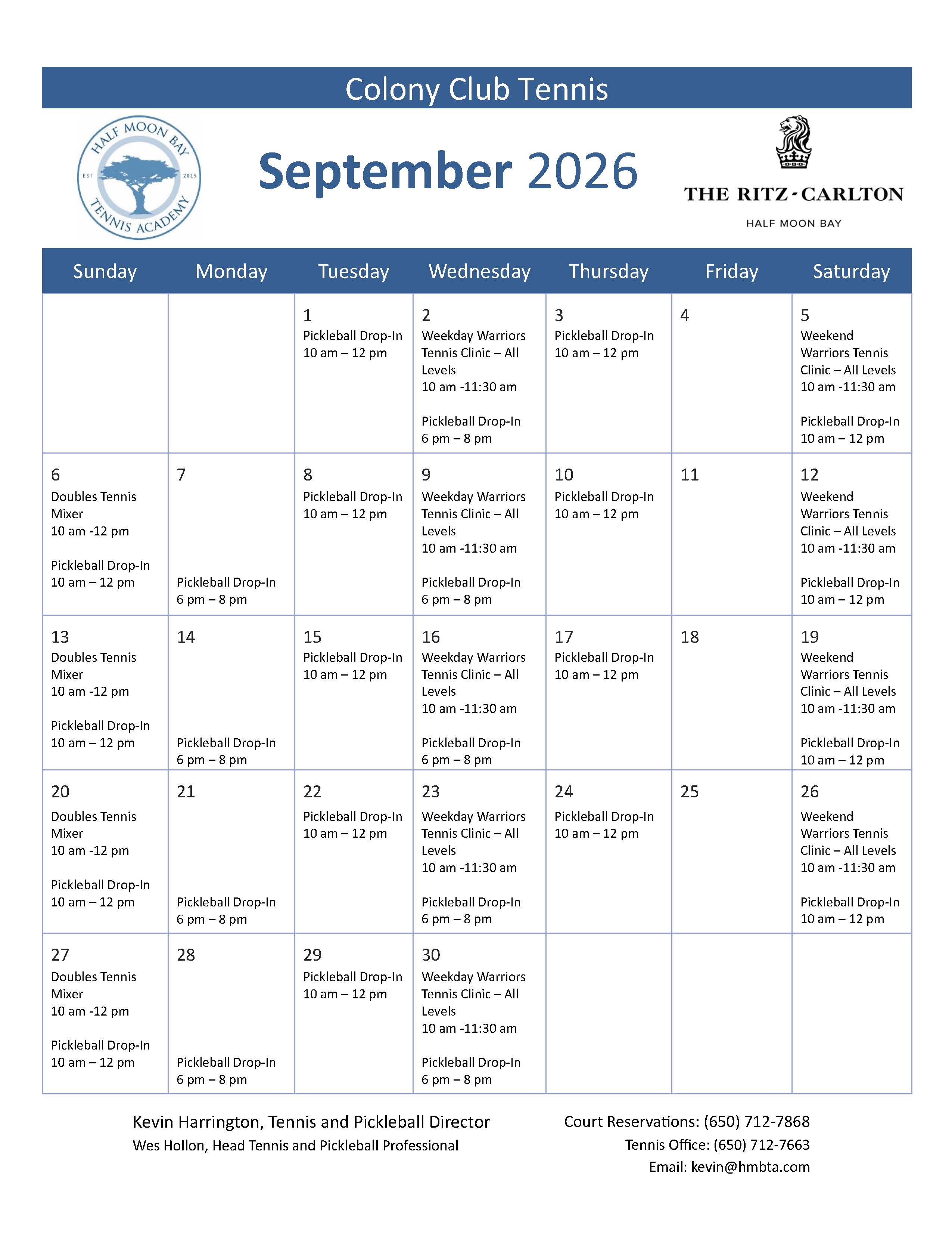 monthly calendar
